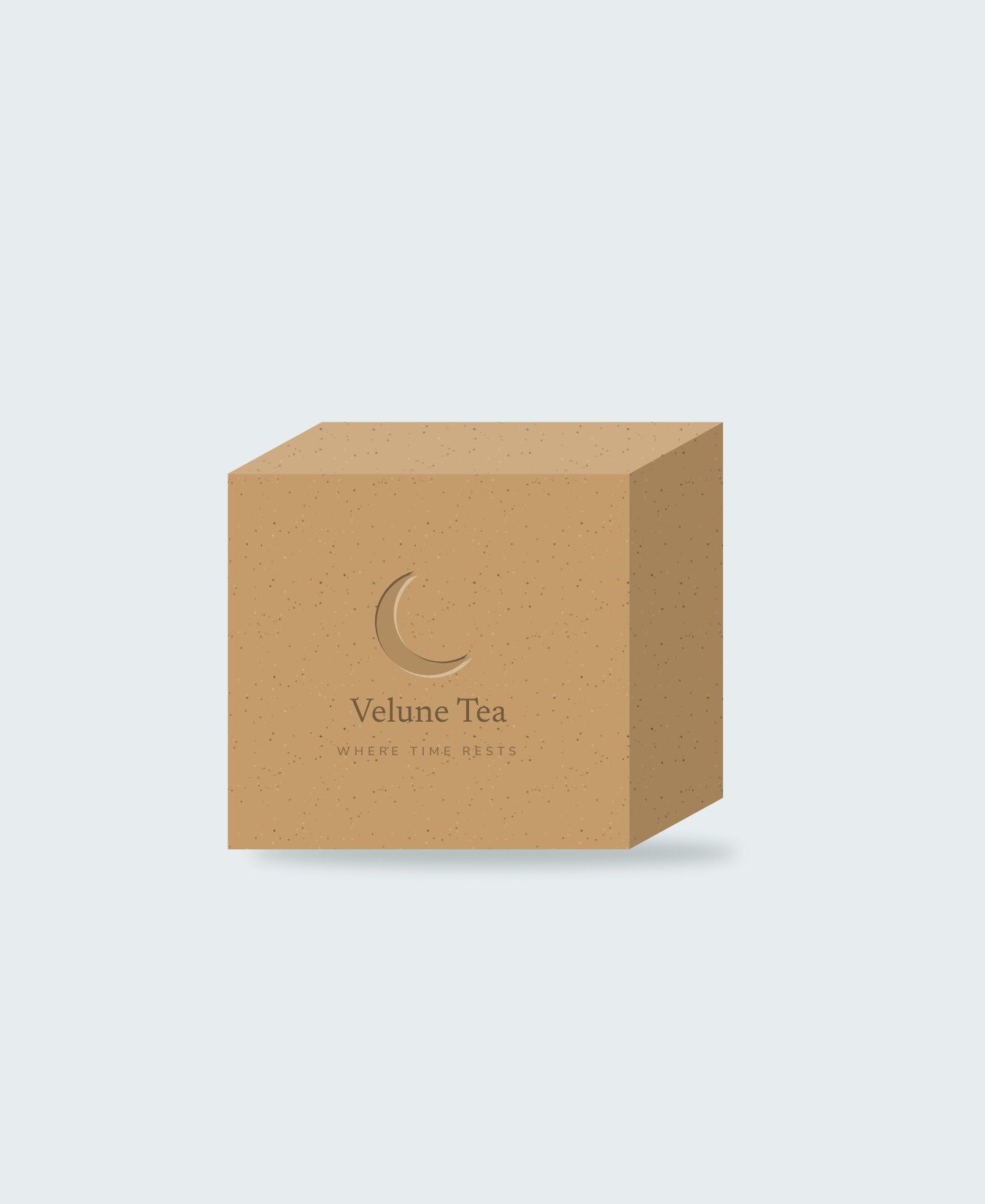 Kraft gift box with a blind-debossed crescent moon